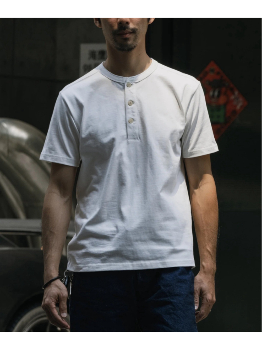 BRONSON MFG. 10.6 oz Cotton Short Sleeve Henley T-Shirt M USA SHIPP